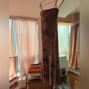 Dynamite Mesh Brown Monet Dress
